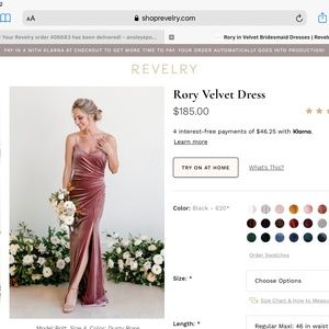revelry rory bridesmaid dress in black velvet